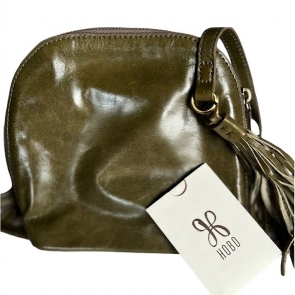 HOBO Nash Long Crossbody – Olive Vintage Hide Leather with tassels NWT